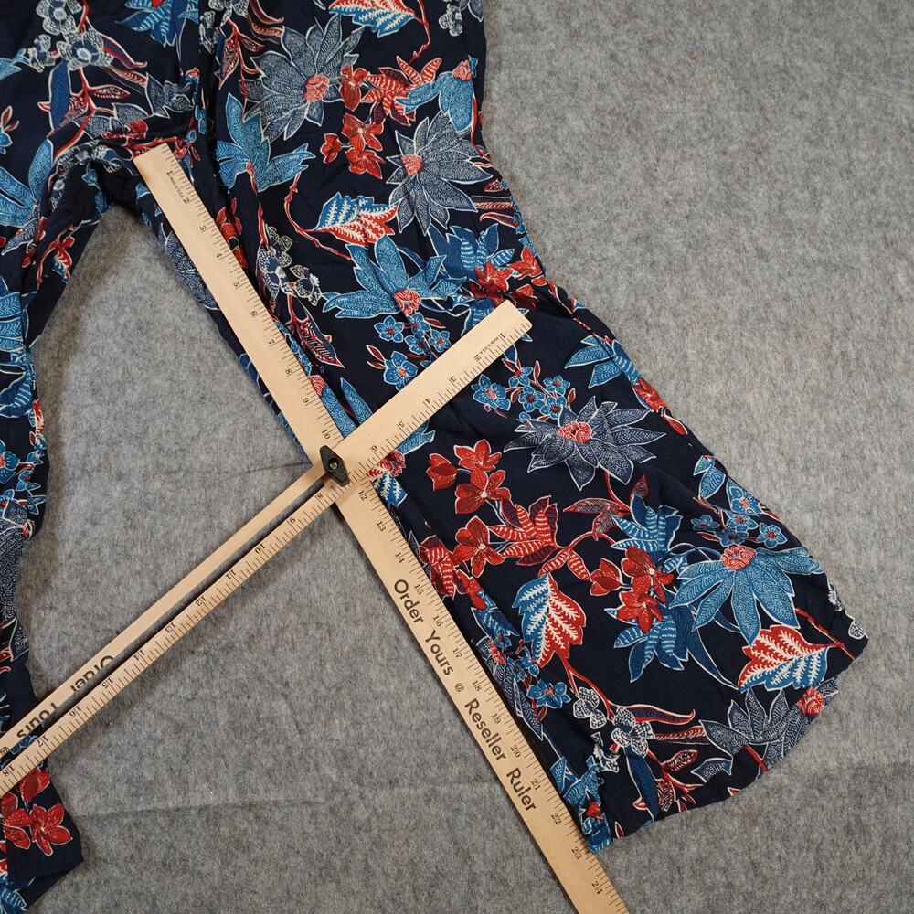 J. Jill Pants Womens Medium Wide Leg Beachy Pull On Floral Ankle - Picture 4 of 11